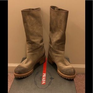 Prada mid calf boots